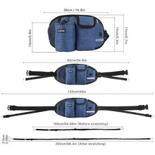 Dog Training Leash Waist Bag Hands-Free Outdoor Pet Running Walking Leash Portable Dog Food Water Cup Storage Bags
