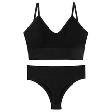 Thin -steel -free Rim Sports Suspender Vest French Triangle Cup Bar & Panties Two Piece Lingerie Set