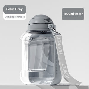 2 In 1 Dog Large Capacity Pets Out Drinking Pot Cat Water Dispenser Portable Water Cup Water And Food Integrated Bowl Pet Products