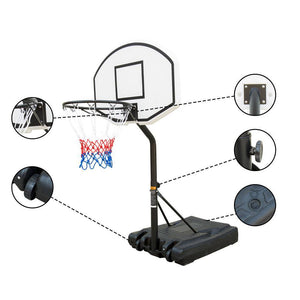 Portable Poolside Basketball Hoop 3.1ft To 4.7ft Height Adjustable Basketball System
