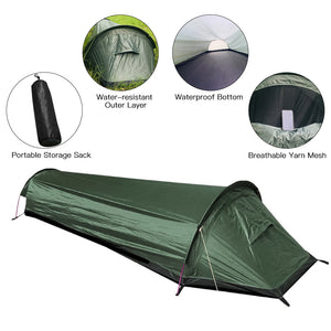 Backpacking Tent Outdoor Camping Sleeping Bag Tent Lightweight Single Person Tent