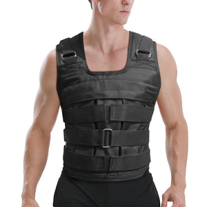 Adjustable Weighted Vest Weight Jacket Oxford Exercise Weight Loading Cloth Strength Training 50kg Max. Load (Empty)