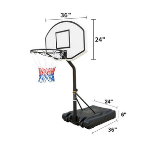 Portable Poolside Basketball Hoop 3.1ft To 4.7ft Height Adjustable Basketball System