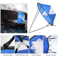 108 cm foldable transparent window canoe sail and storage bag blue and white proofing