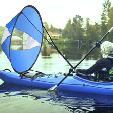 108 cm foldable transparent window canoe sail and storage bag blue and white proofing