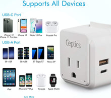 European Plug Travel Adapter Set, 20W PD & QC, Safe Dual USB & USB-C - 2 USA Socket - Compact - Use in Germany, France, Italy, UK - Includes Type E/F, Type C, Type G Swadapt Attachments