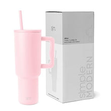 Simple Modern 40 oz Tumbler with Handle and Straw Lid | Insulated Cup Reusable Stainless Steel Water Bottle Travel Mug Cupholder Friendly | Gifts for Women Men Him Her | Trek Collection | Almond Birch