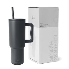 Simple Modern 40 oz Tumbler with Handle and Straw Lid | Insulated Cup Reusable Stainless Steel Water Bottle Travel Mug Cupholder Friendly | Gifts for Women Men Him Her | Trek Collection | Almond Birch