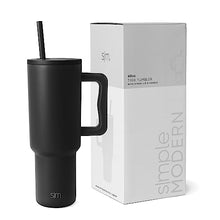 Simple Modern 40 oz Tumbler with Handle and Straw Lid | Insulated Cup Reusable Stainless Steel Water Bottle Travel Mug Cupholder Friendly | Gifts for Women Men Him Her | Trek Collection | Almond Birch