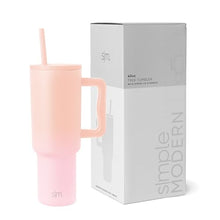 Simple Modern 40 oz Tumbler with Handle and Straw Lid | Insulated Cup Reusable Stainless Steel Water Bottle Travel Mug Cupholder Friendly | Gifts for Women Men Him Her | Trek Collection | Almond Birch