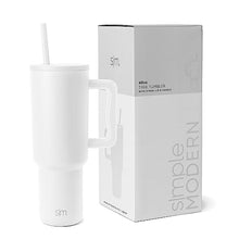 Simple Modern 40 oz Tumbler with Handle and Straw Lid | Insulated Cup Reusable Stainless Steel Water Bottle Travel Mug Cupholder Friendly | Gifts for Women Men Him Her | Trek Collection | Almond Birch