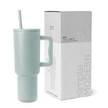 Simple Modern 40 oz Tumbler with Handle and Straw Lid | Insulated Cup Reusable Stainless Steel Water Bottle Travel Mug Cupholder Friendly | Gifts for Women Men Him Her | Trek Collection | Almond Birch
