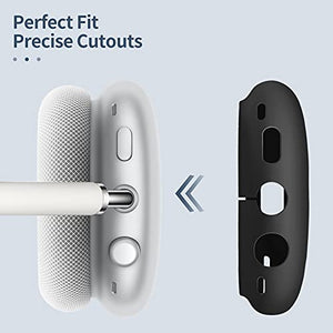 Fintie Silicone Case Cover for AirPods Max Headphones, Anti-Scratch Ear Cups Cover and Headband Cover for AirPods Max, Accessories Skin Protector for AirPods Max (Dark Blue)
