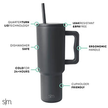 Simple Modern 40 oz Tumbler with Handle and Straw Lid | Insulated Cup Reusable Stainless Steel Water Bottle Travel Mug Cupholder Friendly | Gifts for Women Men Him Her | Trek Collection | Almond Birch