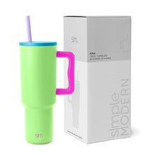 Simple Modern 40 oz Tumbler with Handle and Straw Lid | Insulated Cup Reusable Stainless Steel Water Bottle Travel Mug Cupholder Friendly | Gifts for Women Men Him Her | Trek Collection | Almond Birch