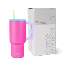 Simple Modern 40 oz Tumbler with Handle and Straw Lid | Insulated Cup Reusable Stainless Steel Water Bottle Travel Mug Cupholder Friendly | Gifts for Women Men Him Her | Trek Collection | Almond Birch