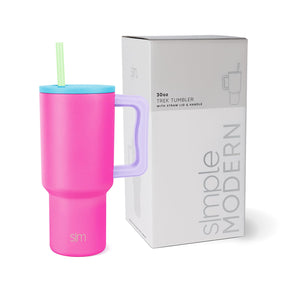 Simple Modern 40 oz Tumbler with Handle and Straw Lid | Insulated Cup Reusable Stainless Steel Water Bottle Travel Mug Cupholder Friendly | Gifts for Women Men Him Her | Trek Collection | Almond Birch