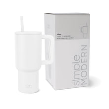 Simple Modern 40 oz Tumbler with Handle and Straw Lid | Insulated Cup Reusable Stainless Steel Water Bottle Travel Mug Cupholder Friendly | Gifts for Women Men Him Her | Trek Collection | Almond Birch