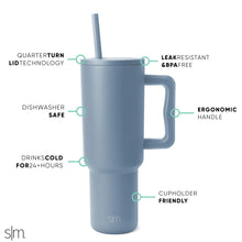 Simple Modern 40 oz Tumbler with Handle and Straw Lid | Insulated Cup Reusable Stainless Steel Water Bottle Travel Mug Cupholder Friendly | Gifts for Women Men Him Her | Trek Collection | Almond Birch