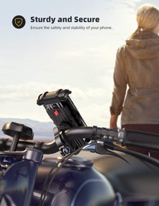 Lamicall Bike Phone Holder, Motorcycle Phone Mount - Motorcycle Handlebar Cell Phone Clamp, Scooter Phone Clip for iPhone 15 Pro Max/Plus, 14 Pro Max, S9, S10 and More 4.7" to 6.8" Smartphones