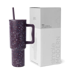 Simple Modern 40 oz Tumbler with Handle and Straw Lid | Insulated Cup Reusable Stainless Steel Water Bottle Travel Mug Cupholder Friendly | Gifts for Women Men Him Her | Trek Collection | Almond Birch