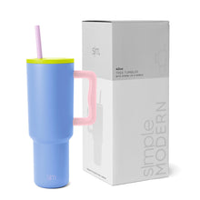 Simple Modern 40 oz Tumbler with Handle and Straw Lid | Insulated Cup Reusable Stainless Steel Water Bottle Travel Mug Cupholder Friendly | Gifts for Women Men Him Her | Trek Collection | Almond Birch