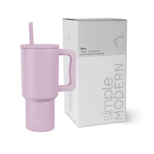 Simple Modern 40 oz Tumbler with Handle and Straw Lid | Insulated Cup Reusable Stainless Steel Water Bottle Travel Mug Cupholder Friendly | Gifts for Women Men Him Her | Trek Collection | Almond Birch