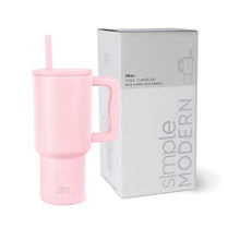 Simple Modern 40 oz Tumbler with Handle and Straw Lid | Insulated Cup Reusable Stainless Steel Water Bottle Travel Mug Cupholder Friendly | Gifts for Women Men Him Her | Trek Collection | Almond Birch