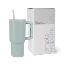 Simple Modern 40 oz Tumbler with Handle and Straw Lid | Insulated Cup Reusable Stainless Steel Water Bottle Travel Mug Cupholder Friendly | Gifts for Women Men Him Her | Trek Collection | Almond Birch
