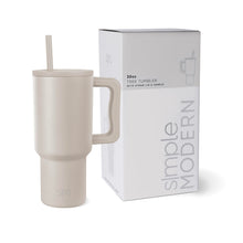 Simple Modern 40 oz Tumbler with Handle and Straw Lid | Insulated Cup Reusable Stainless Steel Water Bottle Travel Mug Cupholder Friendly | Gifts for Women Men Him Her | Trek Collection | Almond Birch