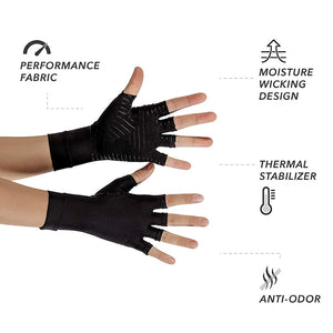 1 Pair Compression Arthritis Gloves for Women Men Joint Pain Relief Half Finger Brace Therapy Wrist Support Anti-slip