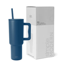 Simple Modern 40 oz Tumbler with Handle and Straw Lid | Insulated Cup Reusable Stainless Steel Water Bottle Travel Mug Cupholder Friendly | Gifts for Women Men Him Her | Trek Collection | Almond Birch