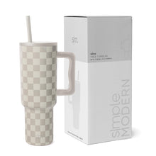 Simple Modern 40 oz Tumbler with Handle and Straw Lid | Insulated Cup Reusable Stainless Steel Water Bottle Travel Mug Cupholder Friendly | Gifts for Women Men Him Her | Trek Collection | Almond Birch