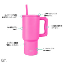Simple Modern 40 oz Tumbler with Handle and Straw Lid | Insulated Cup Reusable Stainless Steel Water Bottle Travel Mug Cupholder Friendly | Gifts for Women Men Him Her | Trek Collection | Almond Birch